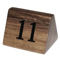 Olympia Acacia Wood Table Number Signs Numbers 11-20 Double Sided D�cor