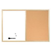 BI-OFFICE Tableau d'affichage en liège et blanc magnétique effaçable à sec 90x60cm MX07106010-905