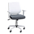 Fauteuil NEWTON en tissus, à mécanisme basculant, blocage 2 positions, assise grise, structure blanche - produit supprimé à épuisement du stock