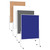 Moderationstafel weißer Rahmen, ungeteilt, mobil, Oberfläche Filz, blau