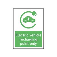 Spectrum Safety Sign Electric Vehicle Recharging Point Only PVC 300x400mm 14985