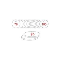 38mm Traffolyte valve marking tags - Red / White (76 to 100)