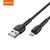 Recci RTC-N16LB 3A gyorstöltő 1m Lightning - USB textil borítású fekete adat- és töltőkábel