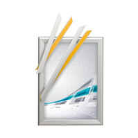 Wechselrahmen / Klapprahmen / Fensterrahmensystem „Feko”, silber eloxiert, Gehrungsecken | 32 mm DIN A3 (297 x 420 mm) 340 x 463 mm 277 x 400 mm