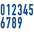 Ziffern-Set: 0-9, blau, Folie, selbstklebend, 72 x 170 x 0,1 mm