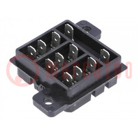 Socket; PIN: 11; 10A; 240VAC; H: 16mm; W: 37.8mm; on panel; connectors