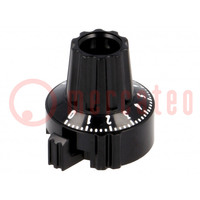 Precise knob; Shaft d: 6mm; Ø22.8x23.1mm; black; Shaft: smooth