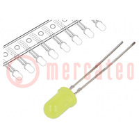 LED; 5mm; giallo; 15÷20mcd; 30°; Frontale: convesso; 1,8÷2,4V