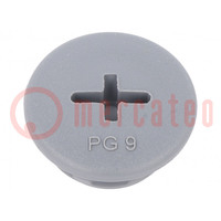 Stopper; PG9; polyamide; dark grey; Thread: PG; 6mm; 10pcs.