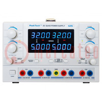 Power supply: laboratory; adjustable,multi-channel; 0÷30VDC