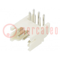 Socket; wire-board; male; 2mm; PIN: 6; THT; 100V; 2A; angled