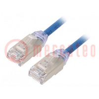 Patch cord; F/UTP,TX6A-28™; 6a; hilo; Cu; LSZH; azul; 3m; 28AWG