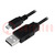 Kábel; USB A dugó,USB B micro dugó; nikkelezett; 5m; fekete