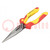 Pliers; insulated,half-rounded nose,universal; steel; 200mm