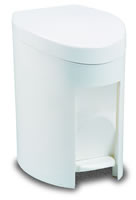Abfallbehälter mit Pedal , Vanity Treteimer Inhalt 6 Liter , weiß