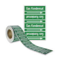 SafetyMarking Rohrleitungsband, Gas Kondensat, Gr.1, grün, DIN 2403, Länge 33 m