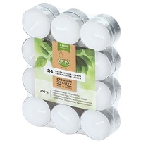 GALA VELAS DE TÉ DE COLZA, DIÁMETRO DE 39 MM, 15 MM, COLOR BLANCO, EN FUNDA DE ALUMINIO, 96842, 24 UNIDADES