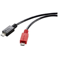 RENKFORCE CÂBLE USB USB 2.0 USB-MICRO-B MÂLE, USB-MICRO-B MÂLE 0.30 M NOIR AVEC FONCTION OTG RF-5771772