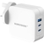SUMVISION Universal 3 Port USB Laptop Wall Charger 100W GaN Multiport USB Connections with Type-C USB-A QC 3.0 Fast Charge & USB-A Includes UK Plug Suitable for USB-C Laptop Cha...