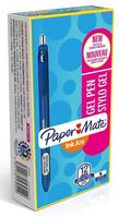 PAPER MATE INKJOY GEL BRILLANTE BOLÍGRAFO RETRÁCTIL PUNTA MEDIA AZUL CAJA -12U-