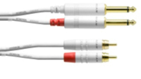 Cordial CFU 0.9 PC-SNOW câble audio 0,9 m 2 x RCA 2 x 6,35 mm Blanc