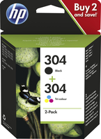 HP 304 2er-Pack Schwarz/Cyan/Magenta/Gelb Original Tintenpatronen