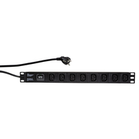 LogiLink PDU8A01 power distribution unit (PDU) 8 AC outlet(s) 1U Black
