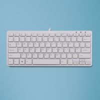 R-Go Tools Compact Ergonomische Tastatur R-Go , flaches Design, Mini-Tastatur, QWERTY (UK), verkabelt, weiß
