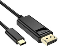 DLH DY-TU4148B adaptador de cable de vídeo 1,8 m USB Tipo C DisplayPort Negro