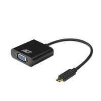 ACT AC7300 adaptador de cable de vídeo 0,15 m USB Tipo C VGA (D-Sub) Negro