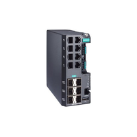 Moxa EDS-G4014-6QGS-HV łącza sieciowe Zarządzany L2 Gigabit Ethernet (10/100/1000) Czarny