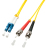 Lindy 3m LC/ST kabel optyczny Żółty