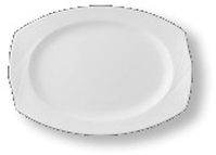 Platte oval - Länge 37,0 cm - Form DUAL - uni weiß