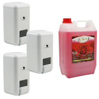 Push-Button Soap Dispensers - Pack of 3 - 1000ml Capacity with Antibacterial Hand Wash - Oudh