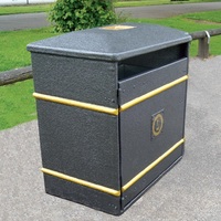 GFC Large Closed Top Litter Bin - 224 Litre - Smooth Finish painted in Dark Grey