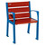 Silaos Wood and Steel Chair - RAL 5010 - Gentian Blue - Mahogany - With Armrests