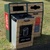 Double Timber Fronted Recycling Unit - 196 Litre - Smooth Finish painted in Blue Hammerite - Dark Oak