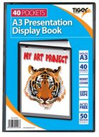 Tiger A3 Presentation Display Book 40 Pocket Black