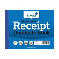 Silvine 102x127mm Duplicate Receipt Book Carbonless Ruled 1-100 Taped C(Pack 12)