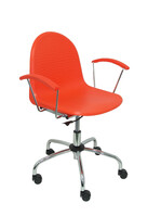 Silla Operativa de oficina modelo Ves giratoria color naranja