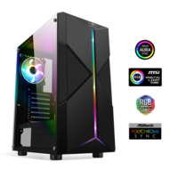 Spirit of Gamer Spirit of Gamer Számítógépház - CLONE 3 RGB (fekete, ablakos, 8x12cm ventilátor, alsó táp, ATX, 1xUSB3.0, 2xUSB2.0)