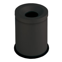 Papierkorb 15 Liter mit Trichterdeckel Ø 250 x 325 mm Stahl schwarz seidenmatt