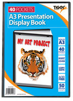 Tiger A3 Presentation Display Book 40 Pocket Black