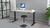 Dynamic Air 1400 x 800mm Height Adjustable Desk Grey Oak Top Cable Ports Black Leg HA01250
