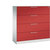 Armario para archivadores colgantes ASISTO, anchura 1200 mm, con 4 cajones, gris luminoso / rojo vivo.