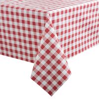 PVC Tablecloth in Red / White Checked Design - Liquid Resistant 1370 x 1370mm
