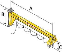 Wand-Schwenkkran AW 250 kg 4000 mm m. E-Zug