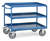 fetra® Tischwagen mit Stahlblechwannen, 3Ladeflächen 1000 x 700 mm, öldicht, Rand 40 mm, griff waagerecht