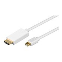WENTRONIC Mini DisplayPort-/ HDMI-Adapterkabel (Mini DisplayPort-Stecker / HDMI-Stecker Typ A | vergoldet | Länge: 2,00 m) - in weiß