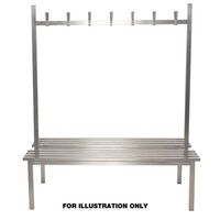 Aqua duo changing room bench - stainless steel, 2000mm wide